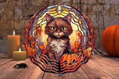 Halloween Cat Wind Spinner 8" Sublimation Transfer Ready to Press