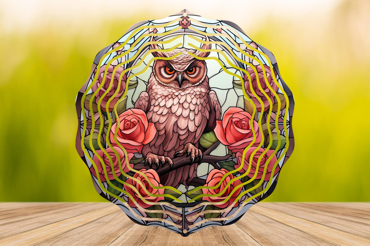 Owl #4 Wind Spinner 8" Sublimation Transfer Ready to Press