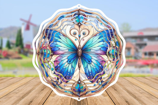 Prism Butterfly #1 Wind Spinner 8" Sublimation Transfer Ready to Press