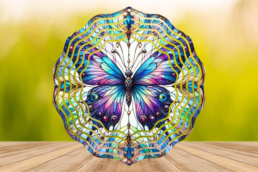 Prism Butterfly #11 Wind Spinner 8" Sublimation Transfer Ready to Press