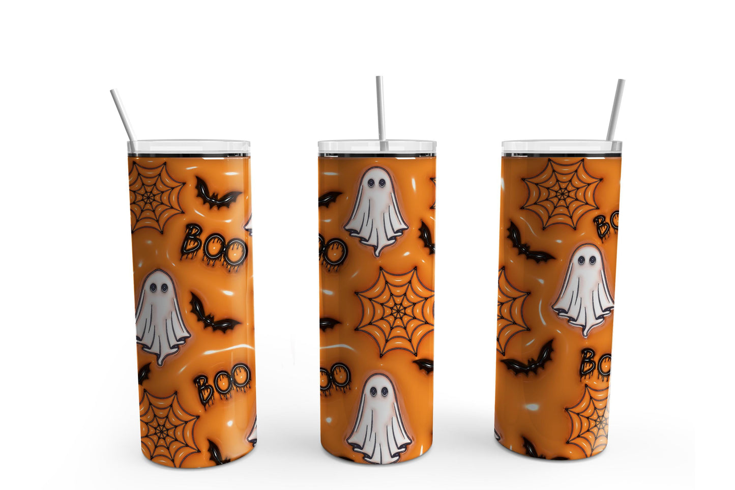 3d Halloween Ghost Inflated 20 oz Tumbler Sublimation Transfer Wrap