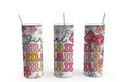 3D Girl Mama Inflated 20 oz Tumbler Sublimation Transfer Wrap