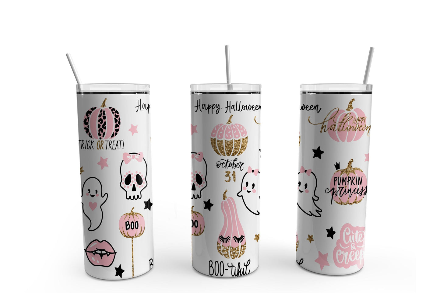 Happy Halloween Boo 20 oz. Sublimation Tumbler Transfer