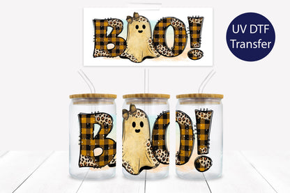 Boo Halloween 16 oz. Libbey Tumbler Wrap – UV DTF transfer