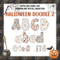 Halloween Doodle #2 Patterns Alphabet - A to Z, 0-9, and special Characters PNG files, 4 patterns