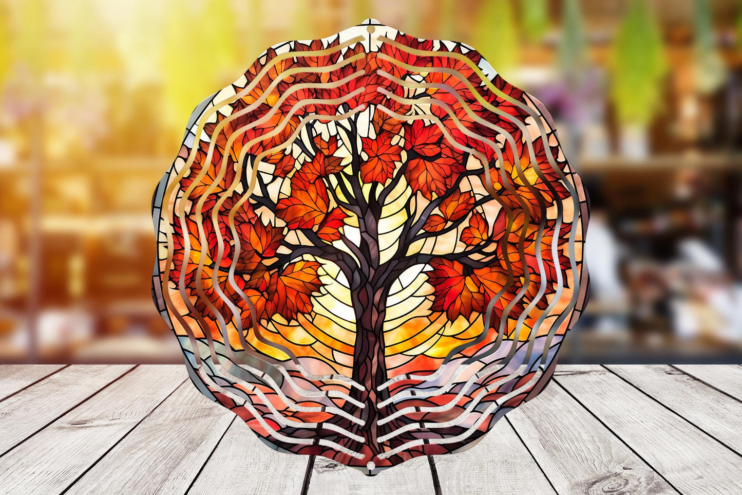 Autumn Maple #1 Wind Spinner 8" Sublimation Transfer Ready to Press