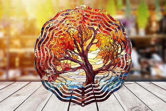 Autumn Maple #4 Wind Spinner 8" Sublimation Transfer Ready to Press