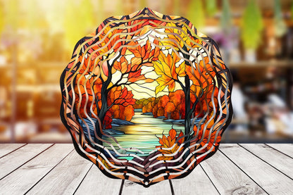 Autumn Maple #11 Wind Spinner 8" Sublimation Transfer Ready to Press