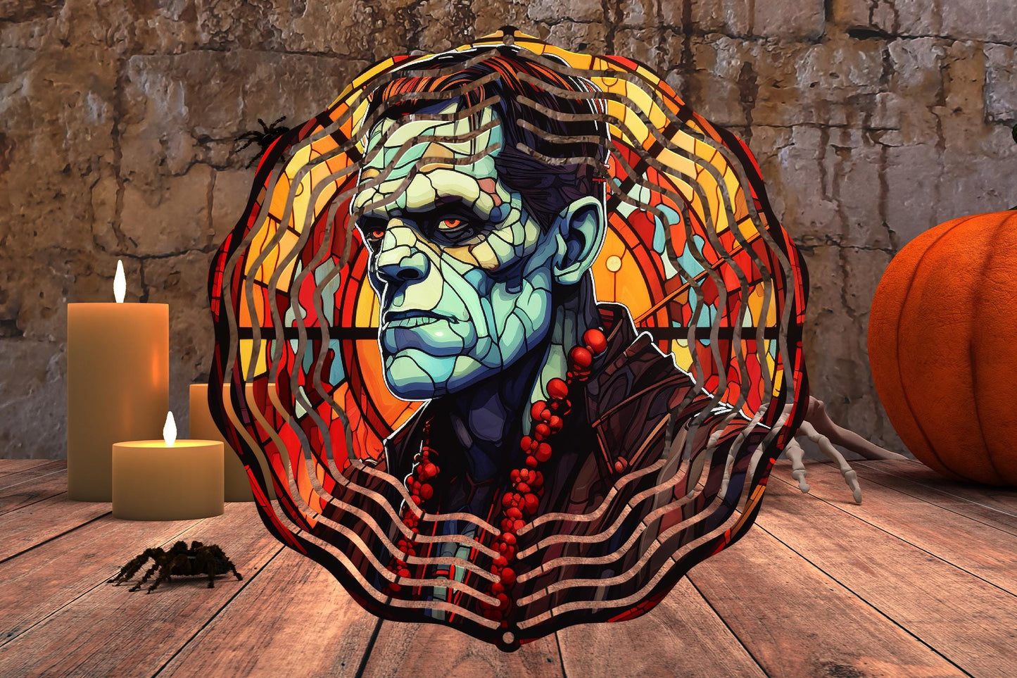 Frankenstein Wind Spinner 8" Sublimation Transfer Ready to Press