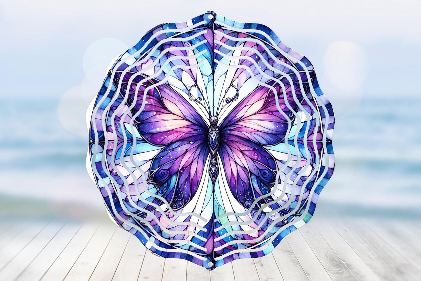 Prism Butterfly #3 Wind Spinner 8" Sublimation Transfer Ready to Press