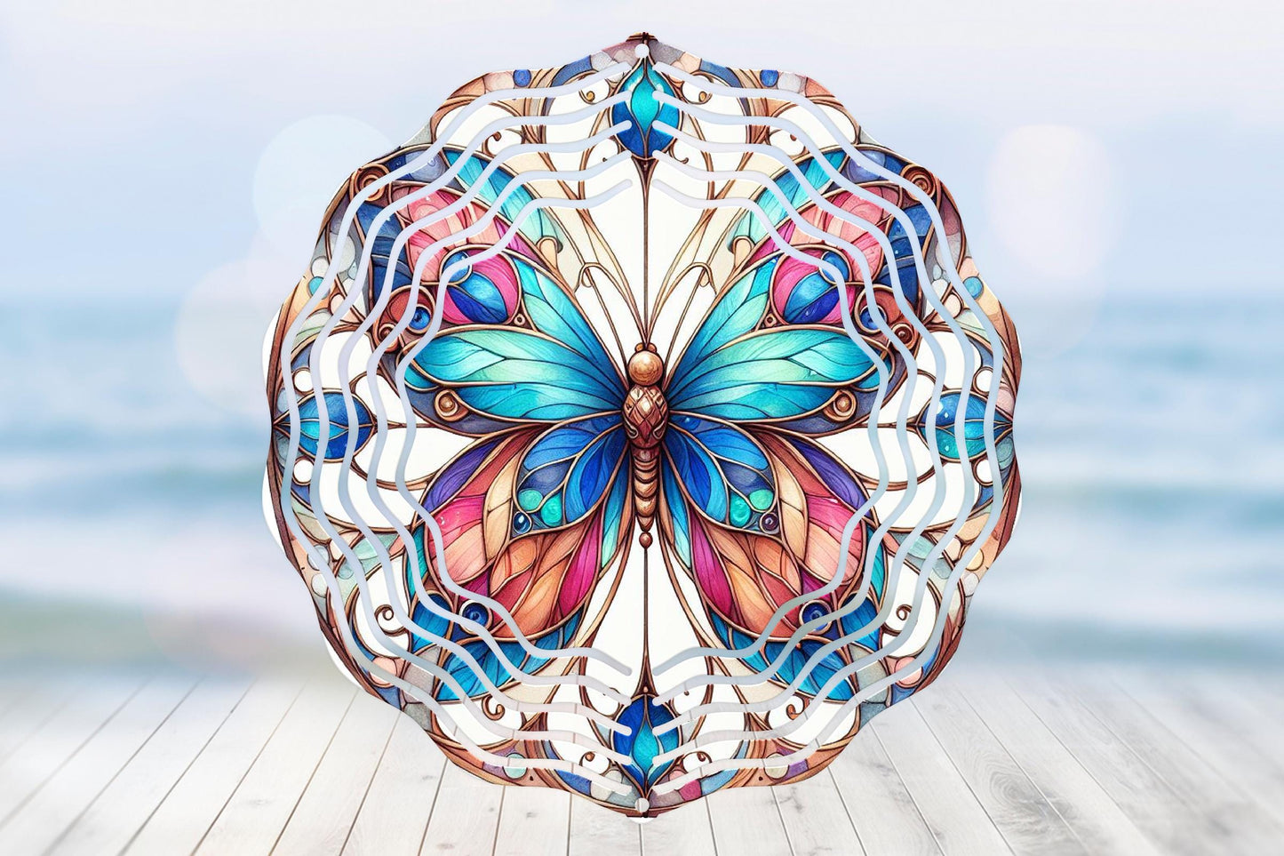 Prism Butterfly #4 Wind Spinner 8" Sublimation Transfer Ready to Press