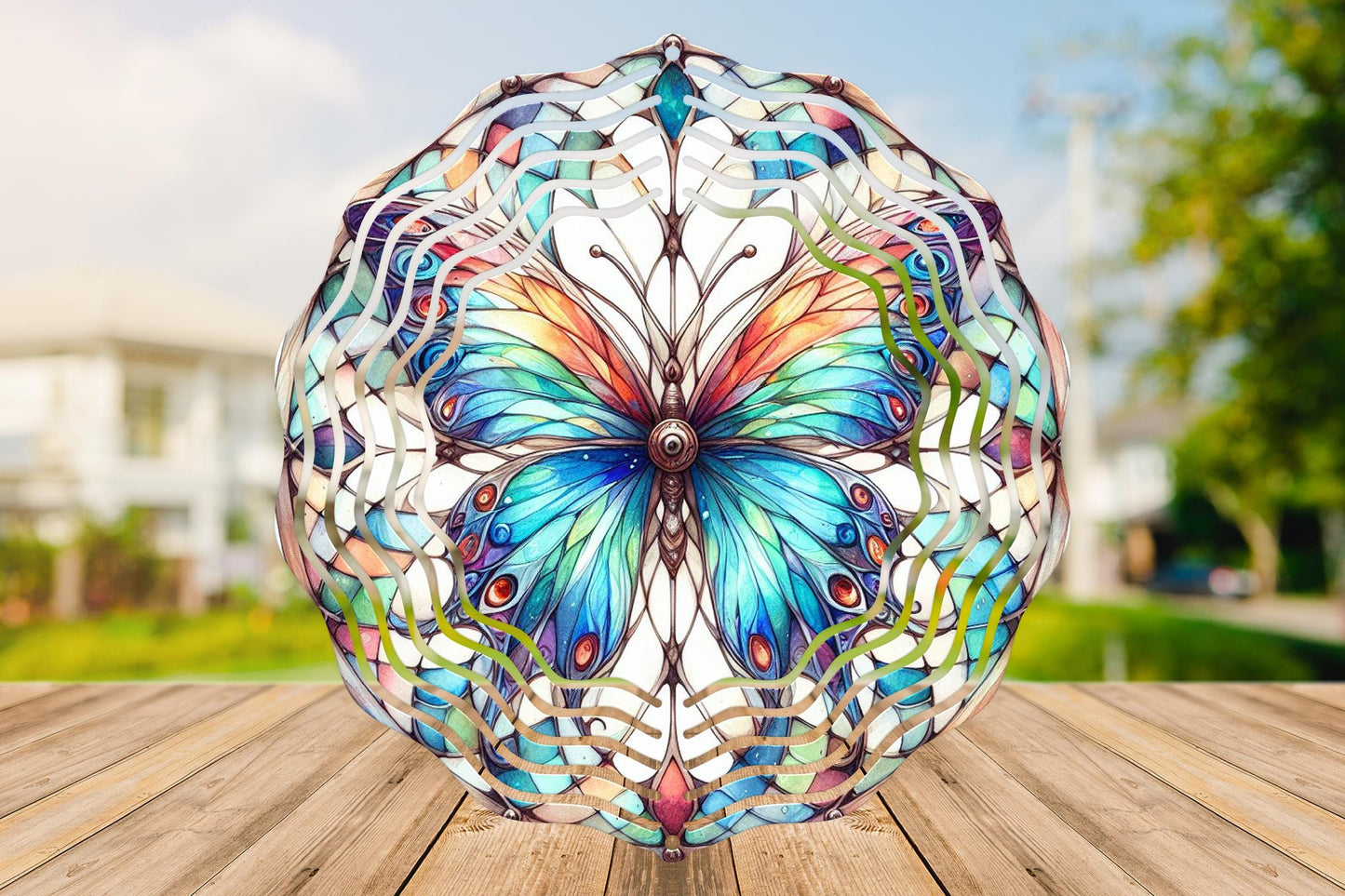 Prism Butterfly #6 Wind Spinner 8" Sublimation Transfer Ready to Press