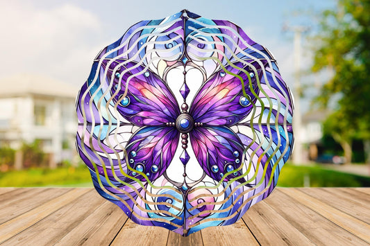 Prism Butterfly #9 Wind Spinner 8" Sublimation Transfer Ready to Press