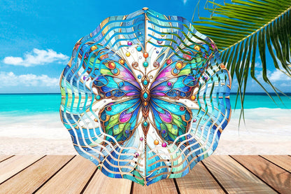 Prism Butterfly #12 Wind Spinner 8" Sublimation Transfer Ready to Press