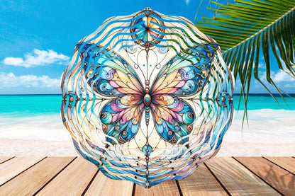 Prism Butterfly #13 Wind Spinner 8" Sublimation Transfer Ready to Press