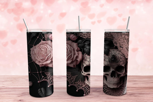 Gothic Skull Lace 20 oz. Sublimation Tumbler Transfer