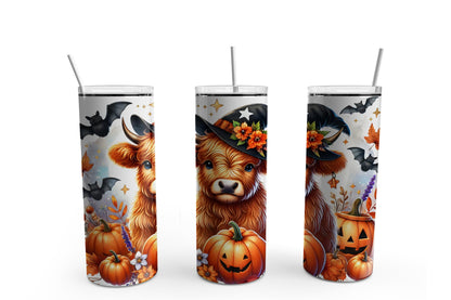 Halloween Highland Cow 20 oz. Sublimation Tumbler Transfer