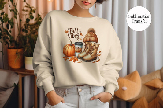 Fall Vibes Autumn Cozy Sublimation Transfer