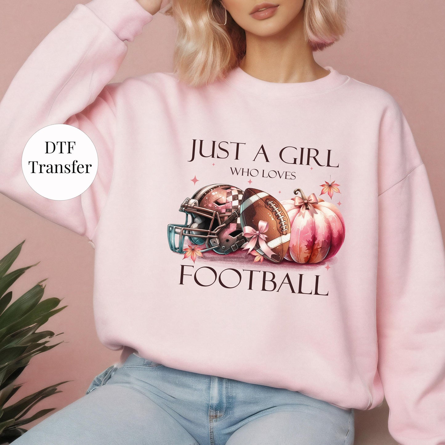 Just a Girl Who Loves Football  DTF Full  Colour transfers