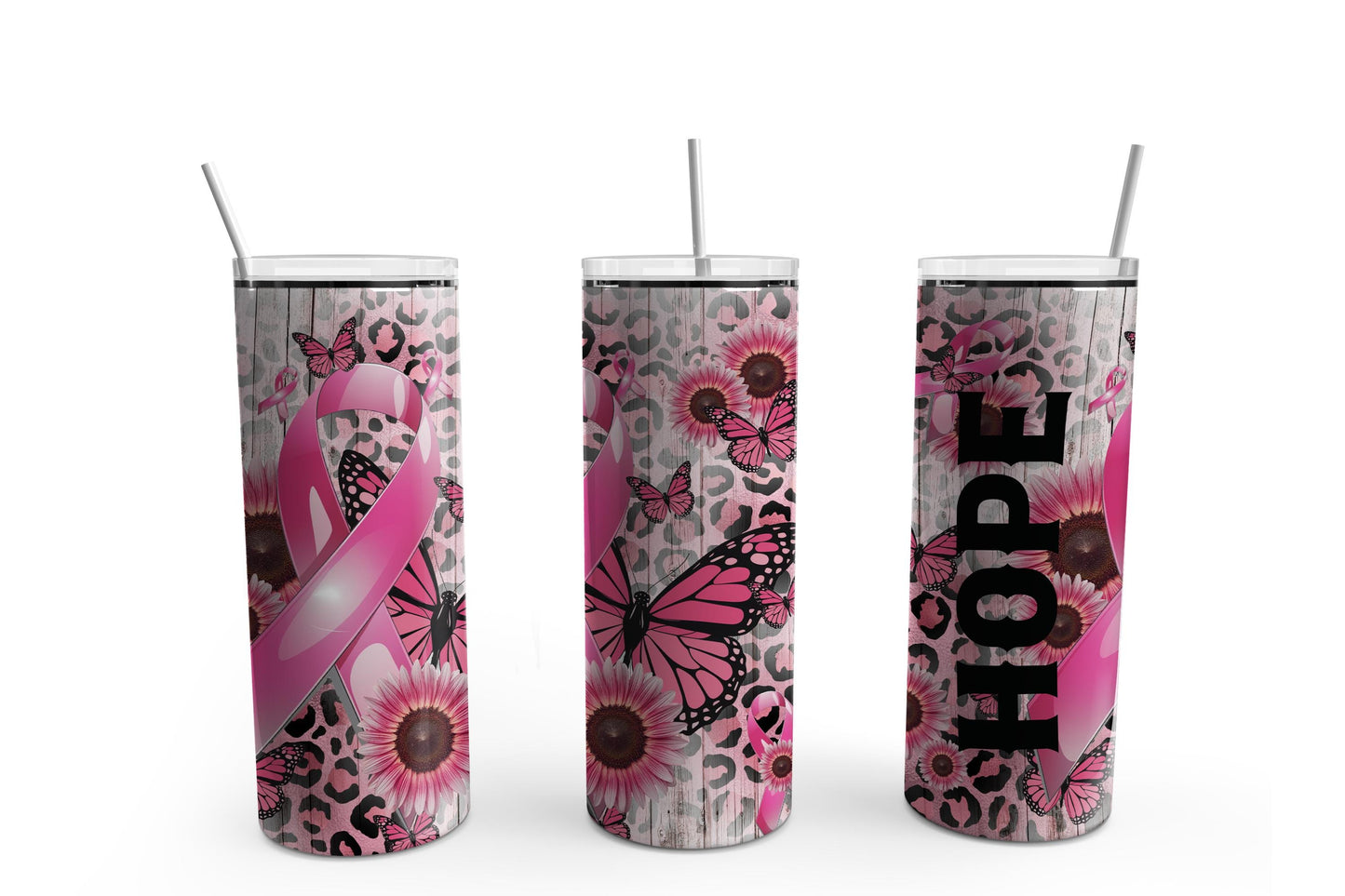 Breast Cancer Hope PNG 20 oz Skinny Tumble Digital Download Pink Ribbon Awareness Tumbler, sublimation