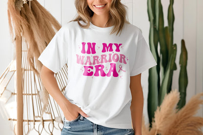 In My Warrior Era Digital File Instant Download, PNG, Pink Awareness Ribbon, Breast Cancer Coquette