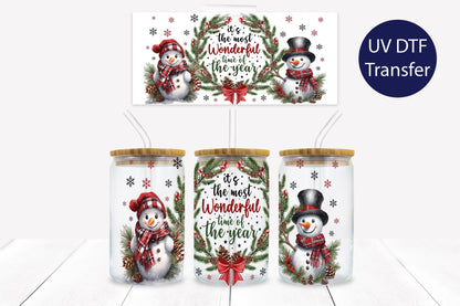 It's the Most Wonderful Time of the Year  16 oz. Libbey Tumbler Wrap – UV DTF transfer