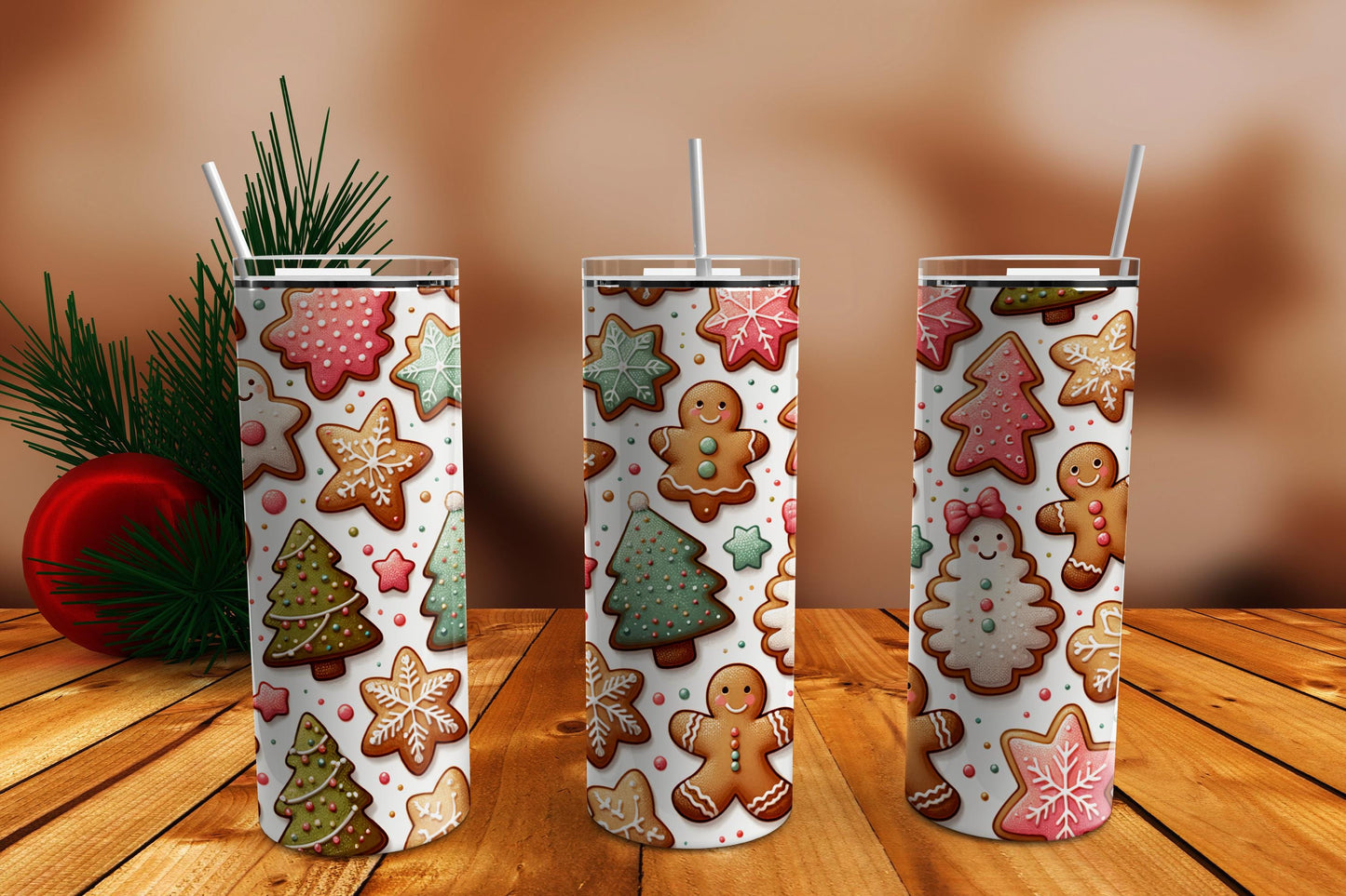 Christmas Cookies 20 oz Tumbler Sublimation Transfer Wrap