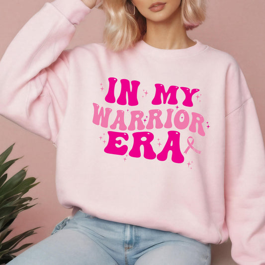 In My Warrior Era Digital File Instant Download, PNG, Pink Awareness Ribbon, Breast Cancer Coquette