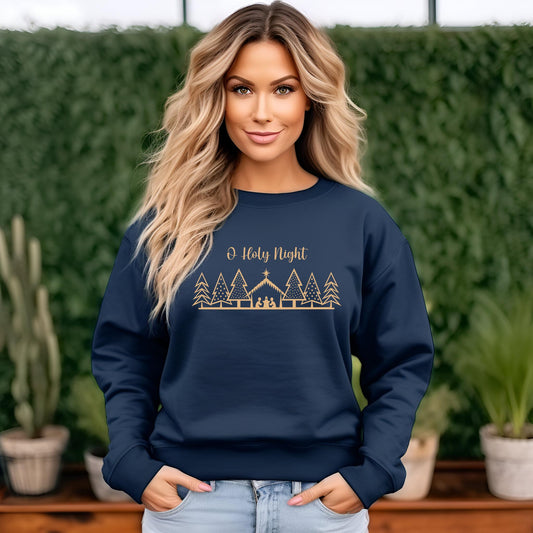 O Holy Night Nativity Png Digital File, Svg, Advent Christmas Christian Sublimation DTF, UV DTF, Christmas Shirt Design